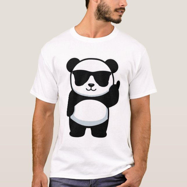 Freche Haltung Unbekümmerter Panda T-Shirt (Vorderseite)
