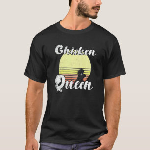 Freche Huhn Retro Sonnenuntergang Huhn Königin Hah T-Shirt