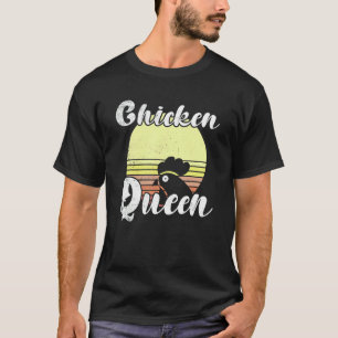Freche Huhn Retro Sonnenuntergang Huhn Königin Huh T-Shirt