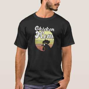 Freche Huhn Retro Sonnenuntergang Huhn Mama Huhn E T-Shirt