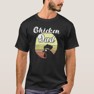 Freche Huhn Retro Sonnenuntergang Huhn Vater Huhn T-Shirt