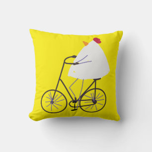 Freche Hühner-Bikerin Kissen