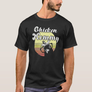 Freche Hühner-Retro-Sonnenuntergang-Hühnchen-Mama- T-Shirt