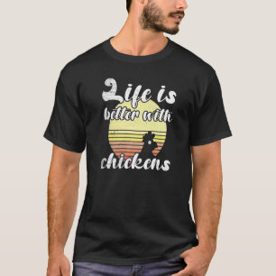 Freche Hühner-Sonnenuntergang Besser Leben Hühner T-Shirt