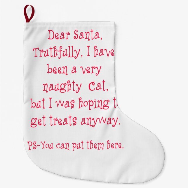 Freche Katze Großer Weihnachtsstrumpf (Vorderseite)