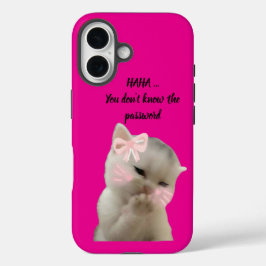 Freche Katze Rosa Handyhülle iPhone 16 Hülle