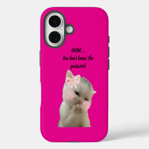 Freche Katze Rosa Handyhülle iPhone 16 Hülle