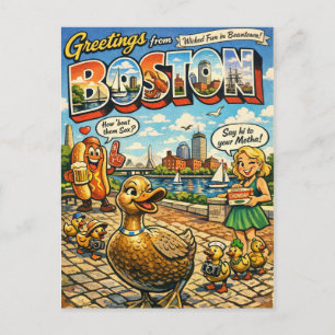 Freche klassische Boston-Postkarte Postkarte