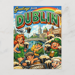 Freche klassische Dublin-Postkarte Postkarte