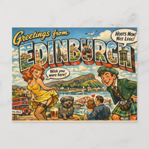 Freche klassische Edinburgh-Postkarte Postkarte