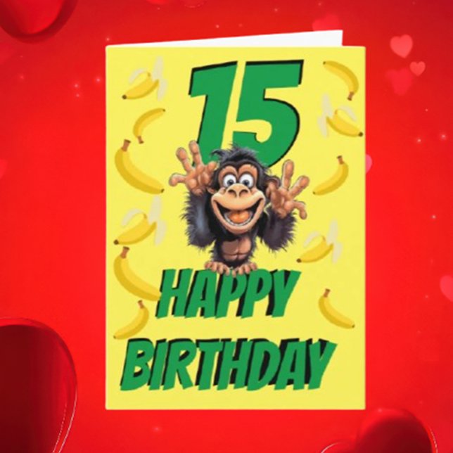 freche kleine Affe Karte (Imagine a cute monkey, wishing you a fantastic birthday—how fun is that?)