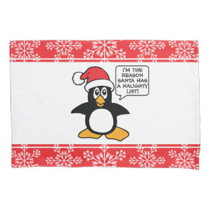 Freche Liste WeihnachtsPinguin-Sankt Kissenbezug