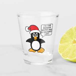 Freche Liste WeihnachtsPinguin-Sankt Schnapsglas