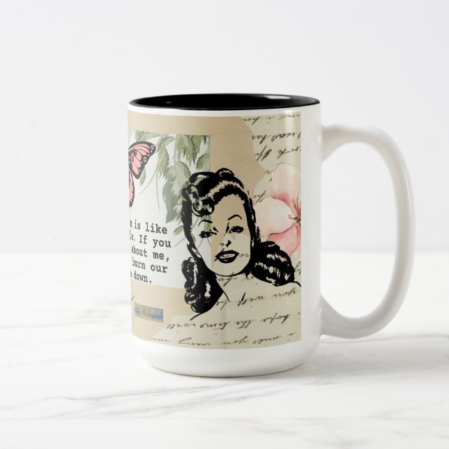 Freche lustige Liebestasse Zweifarbige Tasse (Rechts)