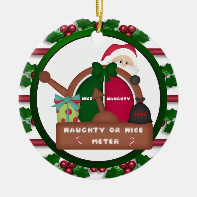 Freche oder Nizza Meter-Weihnachtsverzierung Keramik Ornament (Vorne)