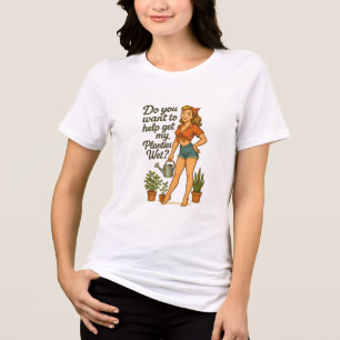 Freche Pin-Up-Gärtnerin Planties Pun Design Tri-Blend Shirt