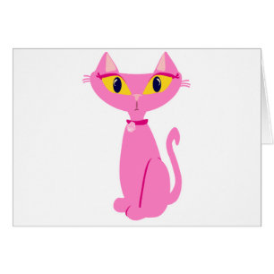 Freche rosa Retro Katze