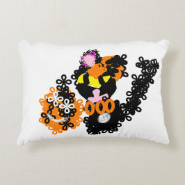 Freche schwarze Katze Herbst  Dekokissen
