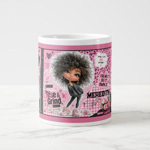 Freche Tasse mit individuellem Namen und rosa Pupp