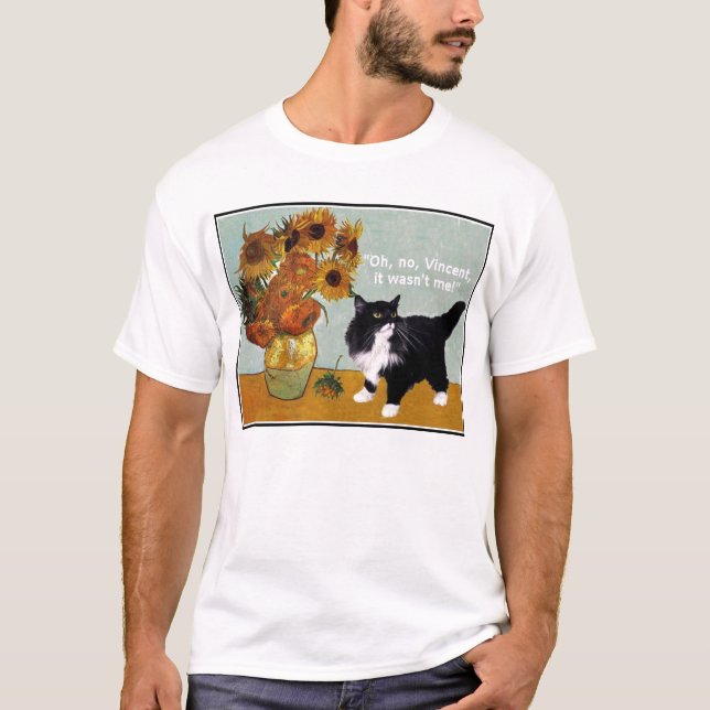 Freche Van- Goghkatze T-Shirt (Vorderseite)