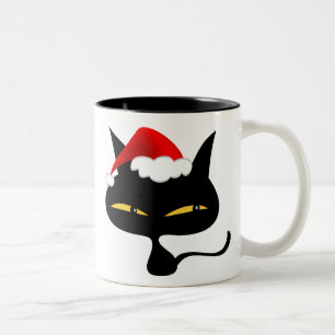 Freche Weihnachtskitty-Tasse Zweifarbige Tasse