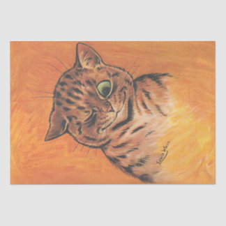 Freche zwinkernden Katze Vintage whimsiwolle Katze Seidenpapier