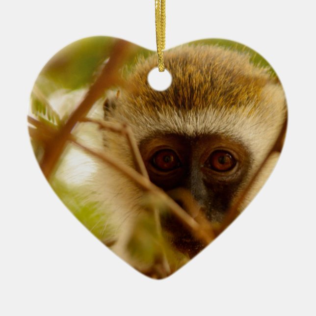 Frecher Affe. Keramikornament (Vorne)