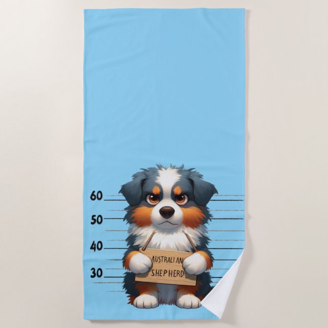 Frecher Australian Shepherd Strandtuch (Vorderseite)