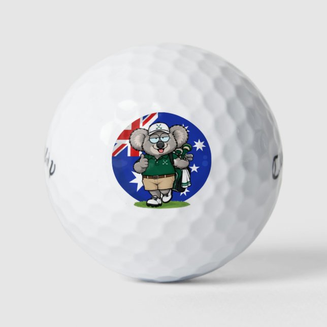 frecher australischer Koala Golfball (Vorderseite)