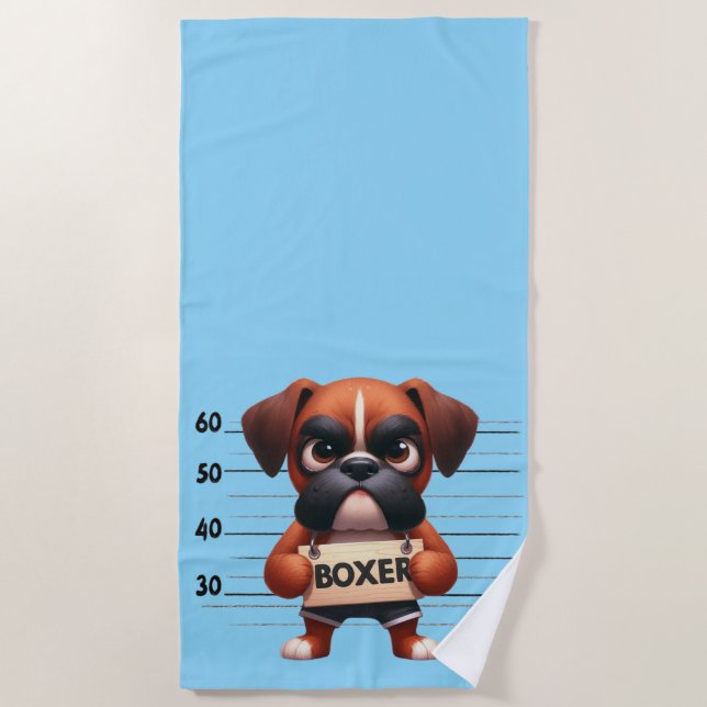 Frecher Boxer Strandtuch (Vorderseite)