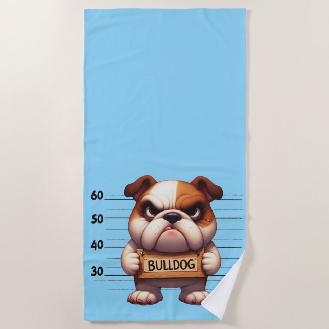 Frecher Bulldogge Strandtuch (Vorderseite)