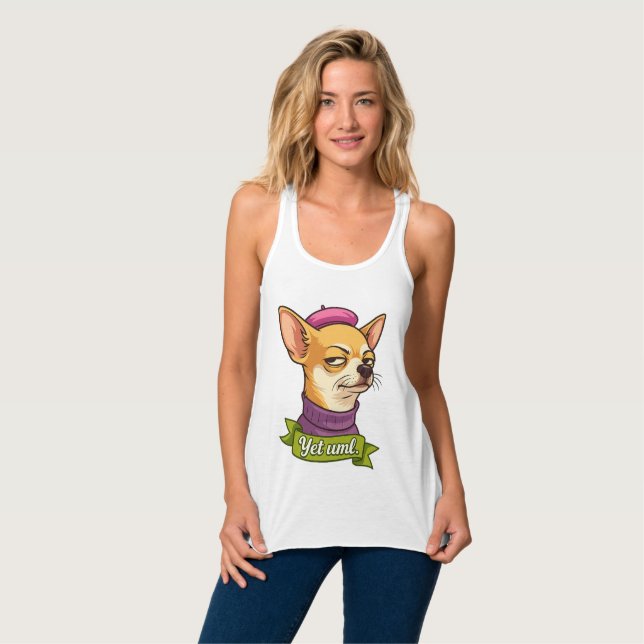Frecher Chihuahua-Aufkleber  Tank Top (Vorderseite Vollansicht)