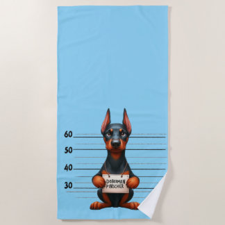 Frecher Dobermann Pinscher Strandtuch