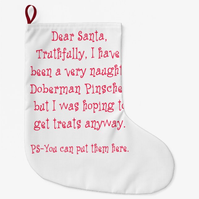 Frecher DobermannPinscher Großer Weihnachtsstrumpf (Vorderseite)