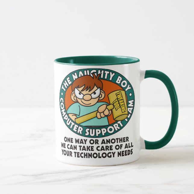 Frecher Jungen-Computertech-Tasse Tasse (Rechts)