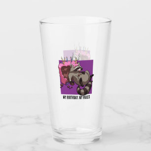 Frecher Waschbär Mein Geburtstag Meine Regeln Tort Glas