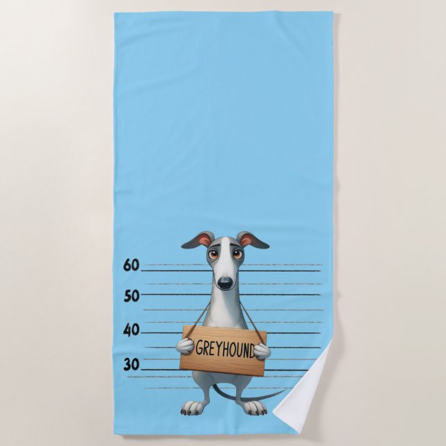 Frecher Windhund Strandtuch (Vorderseite)
