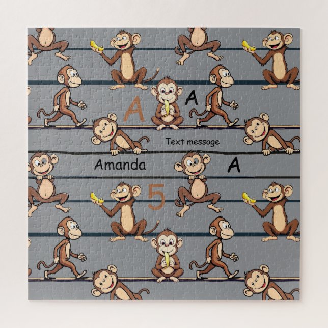 Freches Affe-Muster Puzzle (Vertikal)