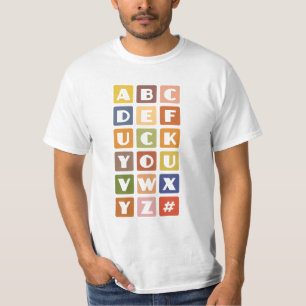 Freches Alphabet-Shirt - wählen Sie Art u. Farbe T-Shirt