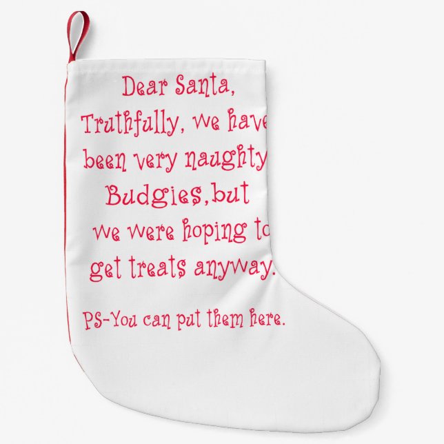 Freches Budgies Kleiner Weihnachtsstrumpf (Vorderseite)
