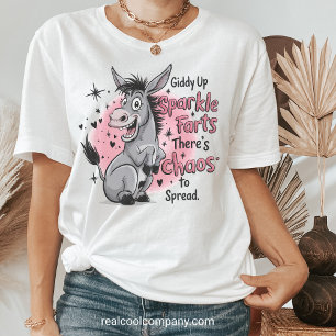 Freches Esel-Grafik-T-Shirt für Frauen "Giddy Up S Tri-Blend Shirt