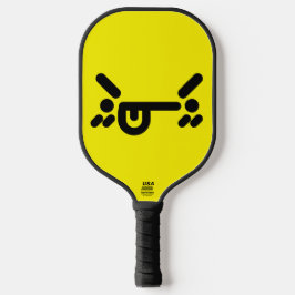 Freches Gelbes Wütendes Gesicht Pickleball Schläger