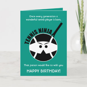 Freches Happy Birthday 🎾Tennis Ninja grün💚 Karte
