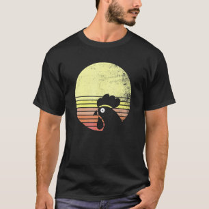 Freches Huhn Retro-Sonnenuntergang T-Shirt