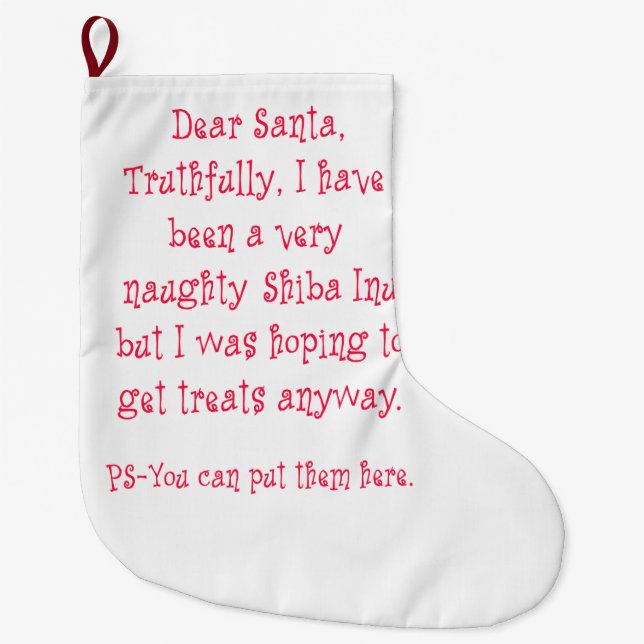 Freches Shiba Inu Großer Weihnachtsstrumpf (Vorderseite)