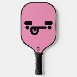 Freches verwirrtes Gesicht Hellrosa Pickleball Schläger