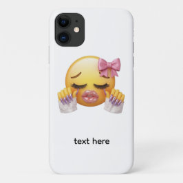 Freches weinendes Emoji mit rosa Schleife und Näge Case-Mate iPhone Hülle