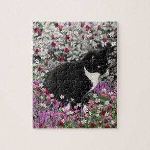 Freckles in den Blumen II - Tuxedokitty-Katze Puzzle