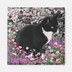 Freckles in den Blumen II - Tuxkitty-Katze Magnet