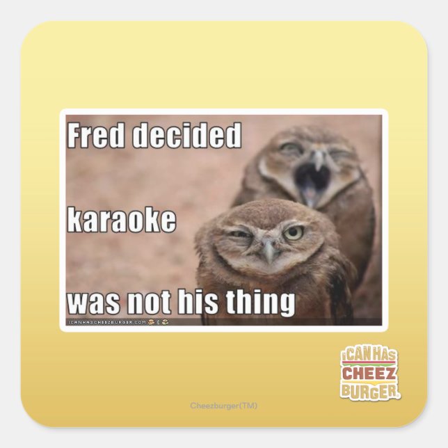 Fred entschied quadratischer aufkleber (Vorderseite)